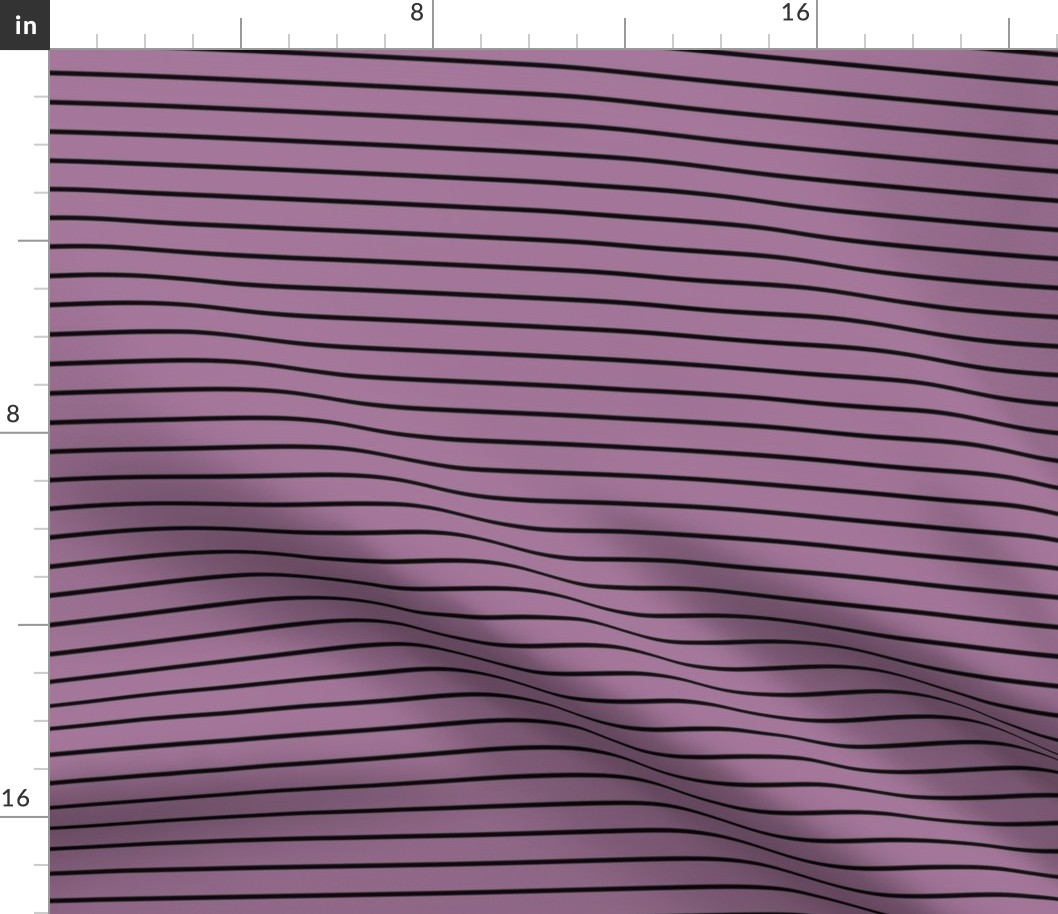 Mauve Pin Stripe Pattern Horizontal in Black