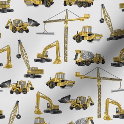 construction equipment yellow and gray