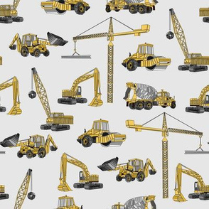 construction equipment yellow and gray