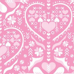 love heart ❤️ damask - bubblegum pink - medium