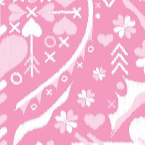 love heart ❤️ damask - bubblegum pink - large