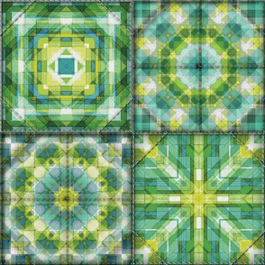 Blue ,Green and yellow quilt blocks