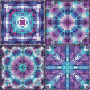 Blue and purple quilt block design