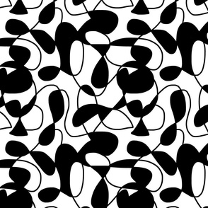 Groovy Continuous Line Art - black on white, medium 