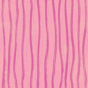 Pink Glitterfants - squiggly stripes pink with glitter