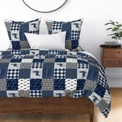 Woodland Patchwork - navy and grey (buck) quilt woodland (90) C20BS