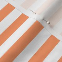 Tangerine Awning Stripe Pattern Horizontal in White