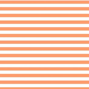 Tangerine Bengal Stripe Pattern Horizontal in White