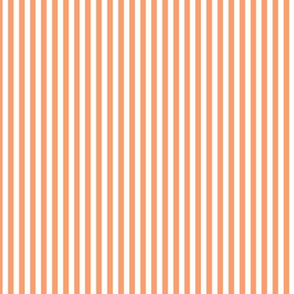 Small Tangerine Bengal Stripe Pattern Vertical in White