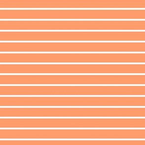 Tangerine Pin Stripe Pattern Horizontal in White