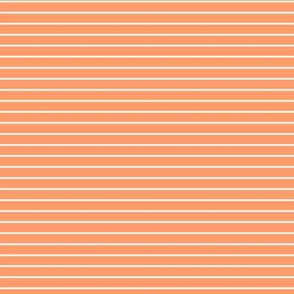 Small Tangerine Pin Stripe Pattern Horizontal in White