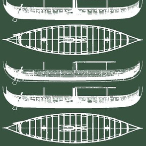 deep green shadow white Gokstad Longship