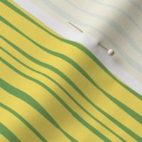 Hand drawn Stripes - Green on Yellow