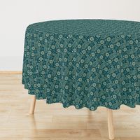 Chikankari Paisley Embroidery- Florals in dark teal- Small Scale 