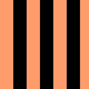 Large Tangerine Awning Stripe Pattern Vertical in Black