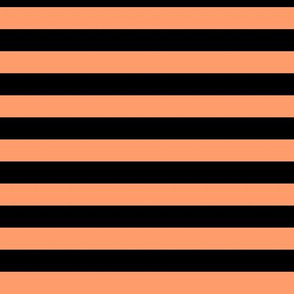 Tangerine Awning Stripe Pattern Horizontal in Black