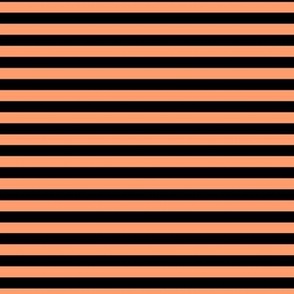 Tangerine Bengal Stripe Pattern Horizontal in Black