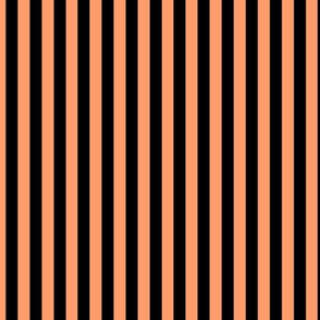 Tangerine Bengal Stripe Pattern Vertical in Black