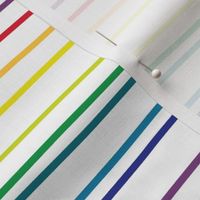large - rainbow horizontal stripes on white