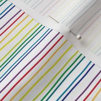 small - rainbow horizontal stripes on white