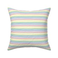 small - rainbow horizontal stripes on white