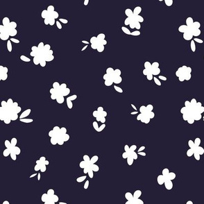 Simple flowers navy