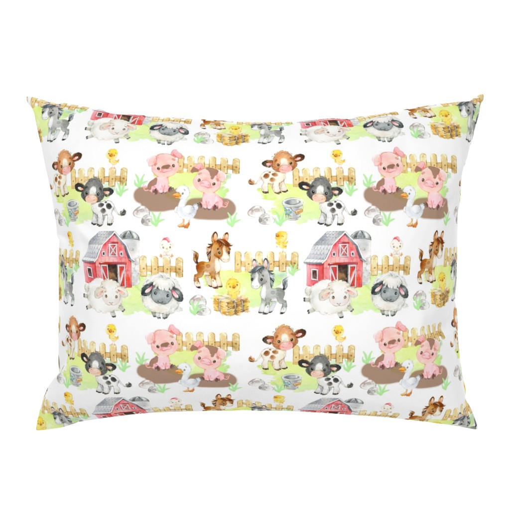 Watercolor Farm Animals Baby Nursery 