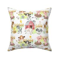 Watercolor Farm Animals Baby Nursery 