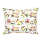 Watercolor Farm Animals Baby Nursery 