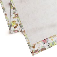 Watercolor Farm Animals Baby Nursery 