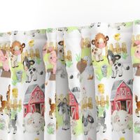 Watercolor Farm Animals Baby Nursery 