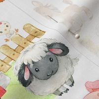 Watercolor Farm Animals Baby Nursery 