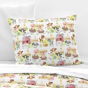 Watercolor Farm Animals Baby Nursery 