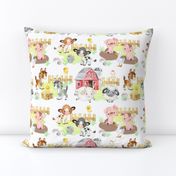 Watercolor Farm Animals Baby Nursery 