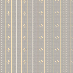 Chikankari Embroidery Stripes- Tepchi and Murri Stitch- Gray Eggshell White Flax- Regular Scale 
