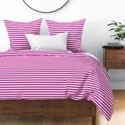 Royal Fuchsia Awning Stripe Pattern Horizontal in White