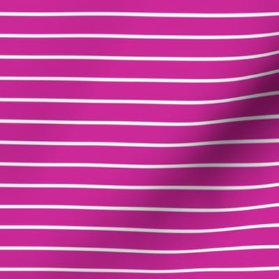 Royal Fuchsia Pin Stripe Pattern Horizontal in White