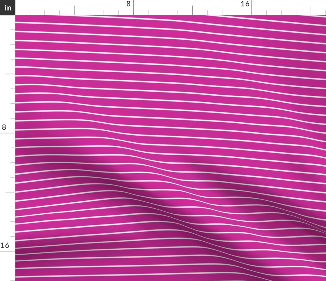 Royal Fuchsia Pin Stripe Pattern Horizontal in White