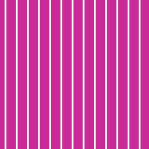 Royal Fuchsia Pin Stripe Pattern Vertical in White