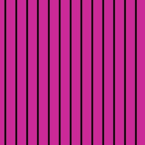 Royal Fuchsia Pin Stripe Pattern Vertical in Black