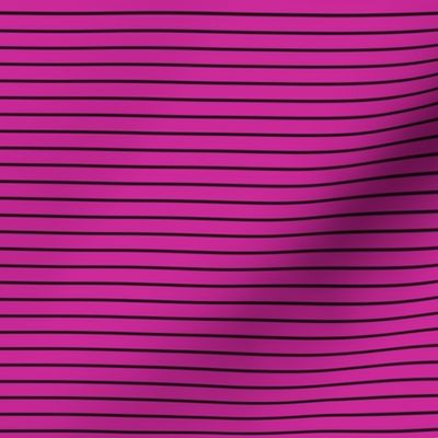 Small Royal Fuchsia Pin Stripe Pattern Horizontal in Black