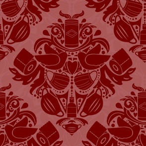 COVID daMASK in Red, Dark on Light, Large