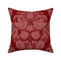 COVID daMASK in Red, Light on Dark, Large