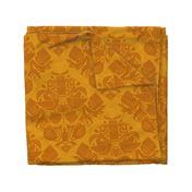 COVID daMASK in Gold, Dark on Light, Large