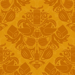 COVID daMASK in Gold, Dark on Light, Large