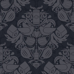 COVID daMASK in Black, Light on Dark, Large