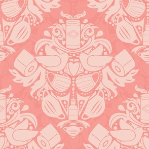 COVID daMASK in Pink, Light on Dark, Large