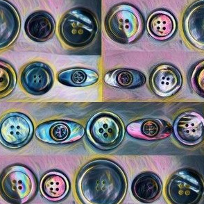 Pink, Teal & Yellow Vintage Buttons