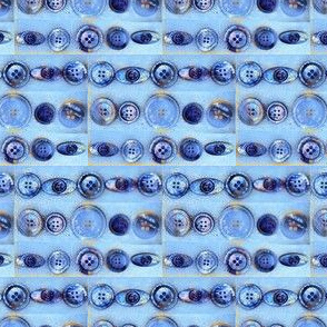 Vintage Buttons in Shades of Blue