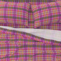 Galah Piqué Tartan - hot pink, apricot, lime green